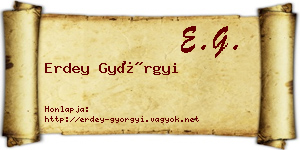Erdey Györgyi névjegykártya