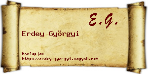 Erdey Györgyi névjegykártya